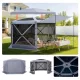 Pop-up kemping pavilon 3,6x3,6x2,2 m 6 oldalú party sátor 8-10 fő részére, szürke színben