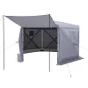 Pop-up kemping pavilon 3,6x3,6x2,2 m 6 oldalú party sátor 8-10 fő részére, szürke színben