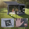 Pop-up kemping pavilon 3,6x3,6x2,2 m 6 oldalú party sátor 8-10 fő részére, szürke színben