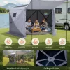 Pop-up kemping pavilon 3,6x3,6x2,2 m 6 oldalú party sátor 8-10 fő részére, szürke színben