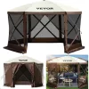 Pop-up kemping pavilon sátor 3,66x3,66 m 6 oldalú szúnyoghálós party sátor 8 fő részére