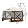 Pop-up kemping pavilon sátor 3,66x3,66 m 6 oldalú szúnyoghálós party sátor 8 fő részére