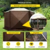 Pop-up kemping pavilon sátor 3,66x3,66 m 6 oldalú szúnyoghálós party sátor 8 fő részére