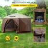 Pop-up kemping pavilon sátor 3,66x3,66 m 6 oldalú szúnyoghálós party sátor 8 fő részére