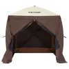 Pop-up kemping pavilon sátor 1,83x1,83 m 4 oldalú szúnyoghálós party sátor 2 fő részére, barna