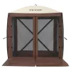 Pop-up kemping pavilon sátor 1,83x1,83 m 4 oldalú szúnyoghálós party sátor 2 fő részére, barna