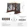 Pop-up kemping pavilon sátor 1,83x1,83 m 4 oldalú szúnyoghálós party sátor 2 fő részére, barna
