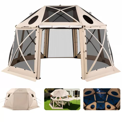 Pop-up kemping pavilon sátor 4,57x4,57 m 13 oldalú gömb alakú party sátor 12-15 fő részére