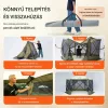 Pop-up kemping pavilon sátor 3,66x3,66 m 6 oldalú szúnyoghálós party sátor 8 fő részére, army zöld