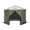Pop-up kemping pavilon sátor 3,05x3,05 m 6 oldalú szúnyoghálós party sátor 6 fő részére, army zöld