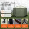 Pop-up kemping pavilon sátor 3,05x3,05 m 6 oldalú szúnyoghálós party sátor 6 fő részére, army zöld