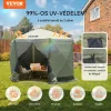 Pop-up kemping pavilon sátor 3,05x3,05 m 6 oldalú szúnyoghálós party sátor 6 fő részére, army zöld