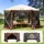 Pop-up kemping pavilon sátor 3,81x3,81 m 6 oldalú szúnyoghálós party sátor 8 fő részére, barna