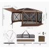 Pop-up kemping pavilon 4,57x4,57 m 8 oldalú party sátor 12–15 fő részére, barna színben