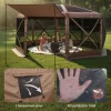Pop-up kemping pavilon 4,57x4,57 m 8 oldalú party sátor 12–15 fő részére, barna színben