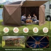 Pop-up kemping pavilon 4,57x4,57 m 8 oldalú party sátor 12–15 fő részére, barna színben