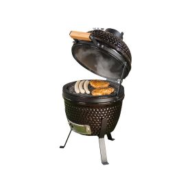    2in1 Kamado kerámia grill és smoker hőmérővel, szellőztetővel Ø 27 cm
