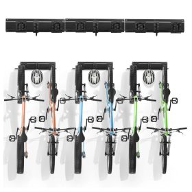   Falra szerelhető kerékpártartó 6 kerékpárhoz, 3 sisakhoz állítható acél fali biciklitartó 136 kg teherbírással