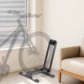   Szabadon álló kerékpártartó vertikális és horizontális biciklitartó 20–27"kerékpárokhoz, max. 50 mm gumiszélességig