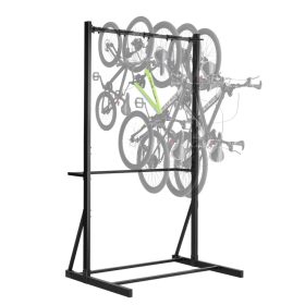   Vertikális kerékpártároló állvány 5 kerékpárhoz szabadon álló karbonacél biciklitartó 136 kg teherbírással