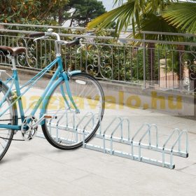   Kerékpártartó állvány bicikli tároló 160x33x27 cm fém 6 bicikli számára ezüst