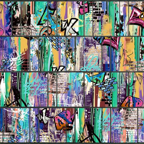 Streetart pattern tape that can be attached to a board fence 26 m long 19 cm high plastic anti-view wind deflector