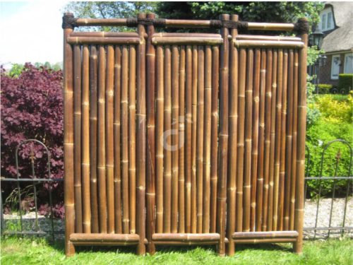 Bamboo fence, privacy design room divider 180x180 cm dark brown