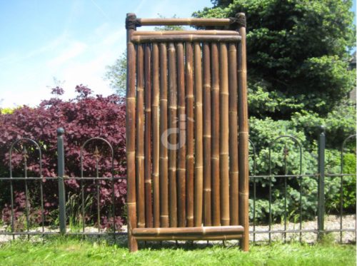 Bamboo fence design room divider 90x180 cm dark brown 