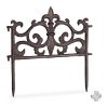 Garden decor fence 27x27x1 cm cast iron decorative fence panel brown flower bed border cut-off bed border