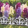 Garden decor fence 27x27x1 cm cast iron decorative fence panel brown flower bed border cut-off bed border