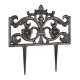 Garden decor fence 37x36x2 cm cast iron decorative fence panel brown flower bed edging cut-off bed edging