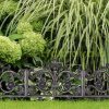 Garden decor fence 37x36x2 cm cast iron decorative fence panel brown flower bed edging cut-off bed edging