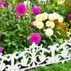 Garden decor fence 37x36x2 cm cast iron decorative fence panel brown flower bed edging cut-off bed edging