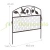 Garden decor fence 41x48 cm metal fence panel brown flower bed border cut-off bed border