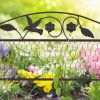 Garden decor fence 41x48 cm metal fence panel brown flower bed border cut-off bed border