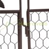 Garden decor fence 41x48 cm metal fence panel brown flower bed border cut-off bed border