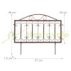 Metal garden decor fence 46x57 cm brown fence panel decorative flower bed border cut-off bed border