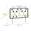 Metal garden decor fence 47x57 cm brown fence panel leafy flower bed edging cut-off bed edging