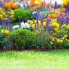 Metal garden decor fence 47x57 cm brown fence panel leafy flower bed edging cut-off bed edging