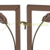 Metal garden decor fence 47x57 cm brown fence panel leafy flower bed edging cut-off bed edging