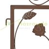 Metal garden decor fence 47x57 cm brown fence panel leafy flower bed edging cut-off bed edging