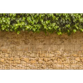   Táblás kerítésbe fűzhető borostyán és fal kép 250x180 cm 19 cm-es szalagból műanyag belátásgátló szélfogó