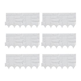   Kerti dekor kerítés 22x26 cm műanyag kőhatású kerítéspanel fehér virágyágyás szegély leszúrható ágyásszegély