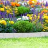Garden decor fence 22x26 cm plastic stone-effect fence panel white flower bed border cut-off bed border