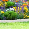 Garden decor fence 23x25 cm plastic stone-effect fence panel white flower bed border cut-off bed border