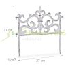 Garden decor fence 27x27x1 cm cast iron decorative fence panel white flower bed edging cut-off bed edging