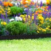 Garden decor fence 22x26 cm plastic stone-effect fence panel black flower bed border cut-off bed border
