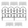 Garden decor fence 39x66x0.7 cm plastic decorative fence panel black flower bed border cut-off bed border