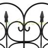 Garden decor fence 39x66x0.7 cm plastic decorative fence panel black flower bed border cut-off bed border