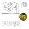 Garden decor fence 46x46.5 cm galvanized steel antique-effect fence panel black flower bed border cut-off bed border